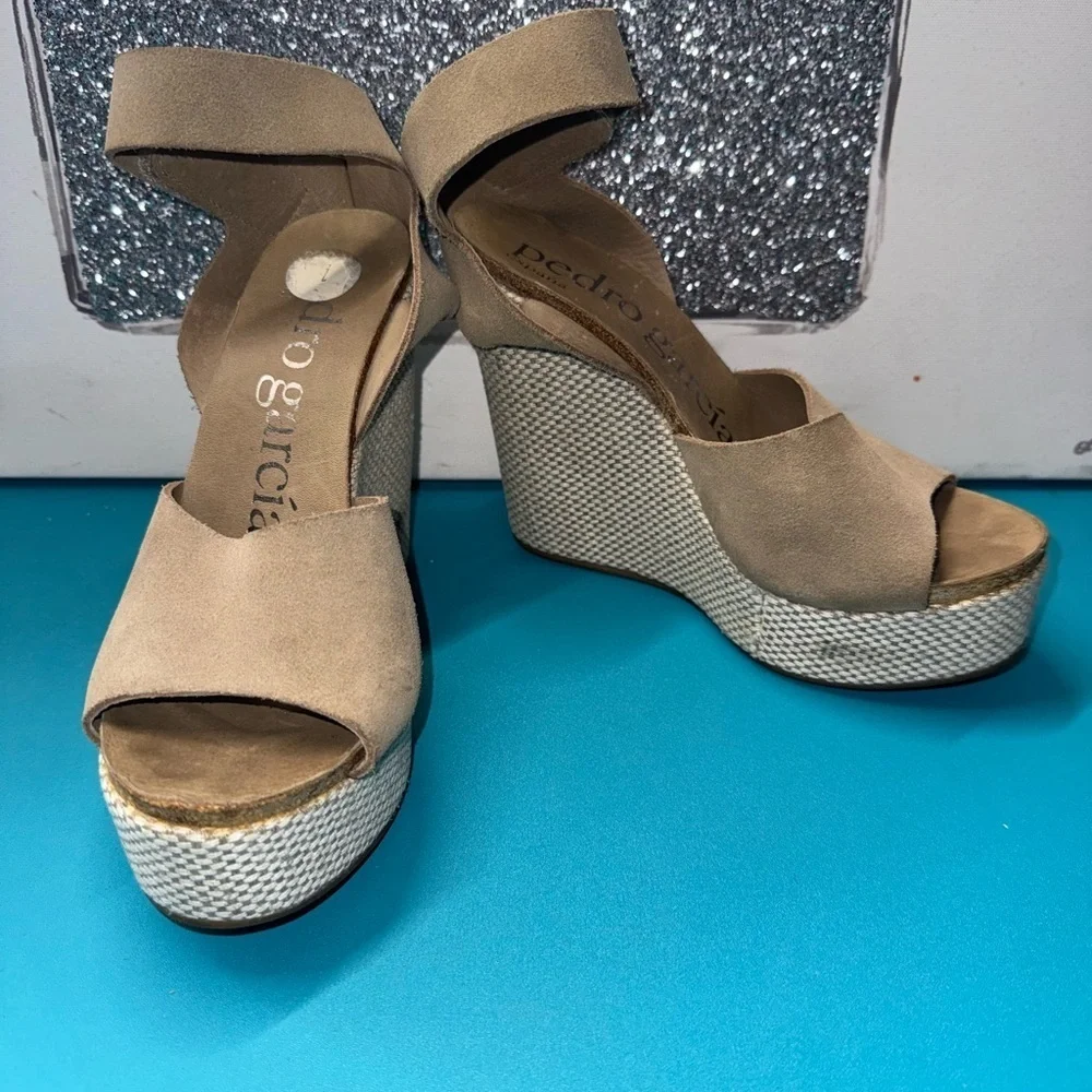 Pedro Garcia Beige Platform Sandals